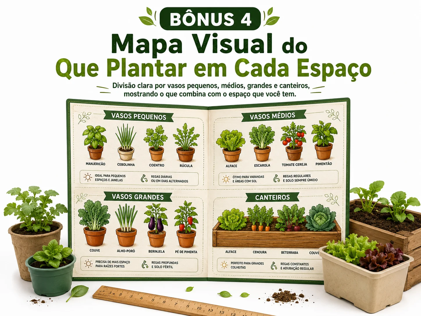 Bônus 4: Mapa Visual do Que Plantar em Cada Espaço