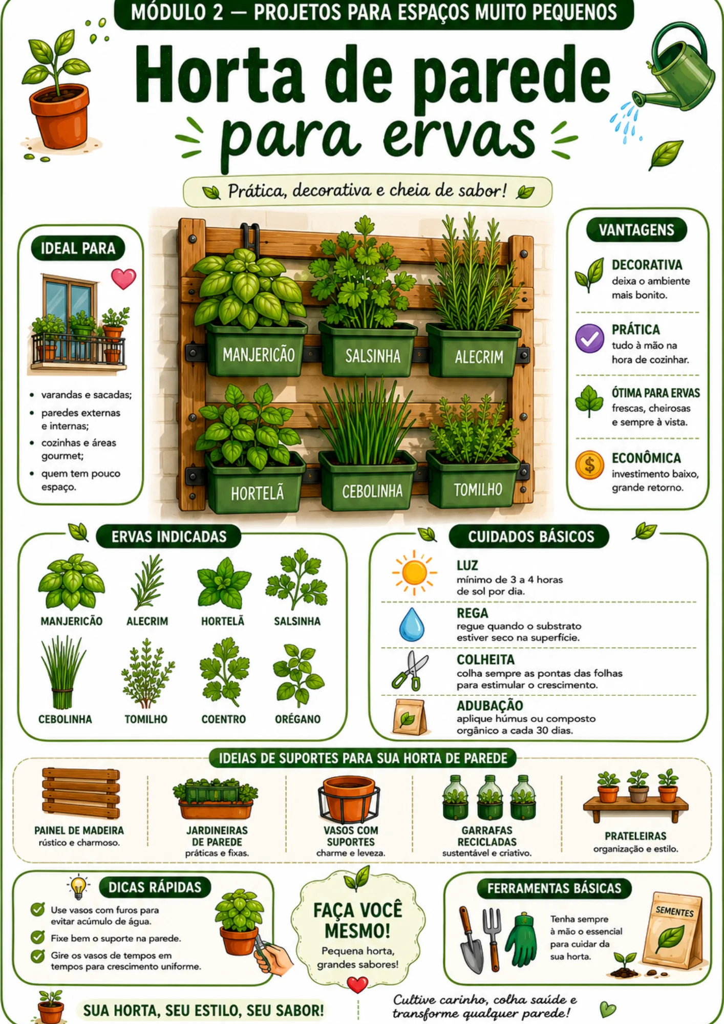 Página do guia: horta de parede para ervas